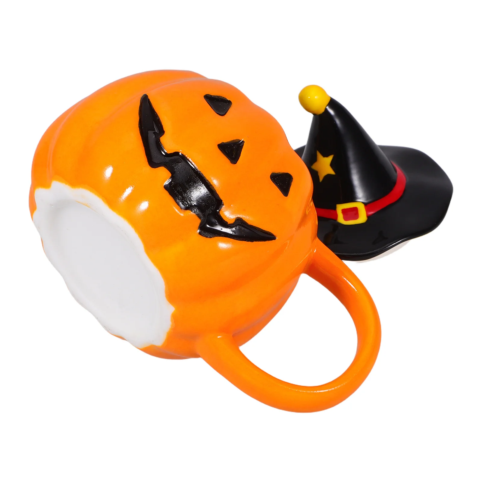 

Керамическая кружка с тыквой на Хэллоуин, 320 мл, кофейная чашка для домашнего офиса, настольная декоративная кружка для питья, керамическая чашка в форме тыквы