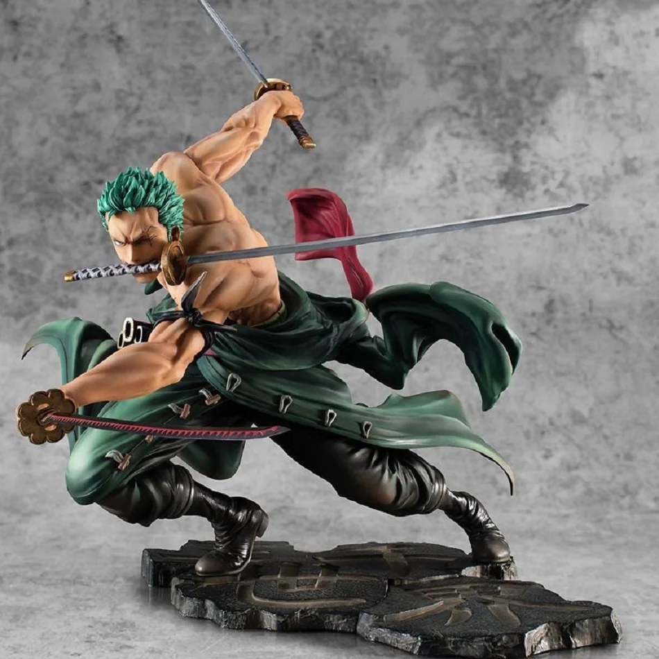 Bestseller One Piece Anime Figur GK Roronoa Zoro Dreiklingen-Sa-Maximum Manga Anime Statue Actionfigur Sammlermodell