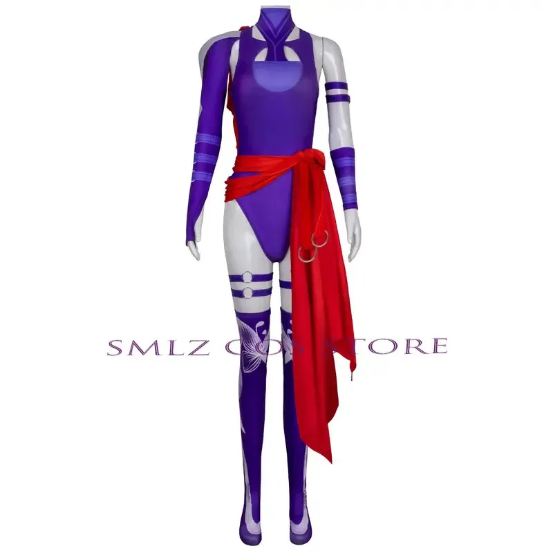 Psylocke Cosplay Anime Rivals Costume Women Sexy Jumpsuit Disguise Psylocke Wig Suit Clothes Outfits for Halloween Party