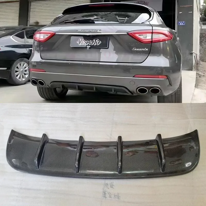 Real Carbon Fiber Rear Bumper Lip Diffuser Side Spoilers Body Kit Trunk For Maserati Levante 2016 - 2023