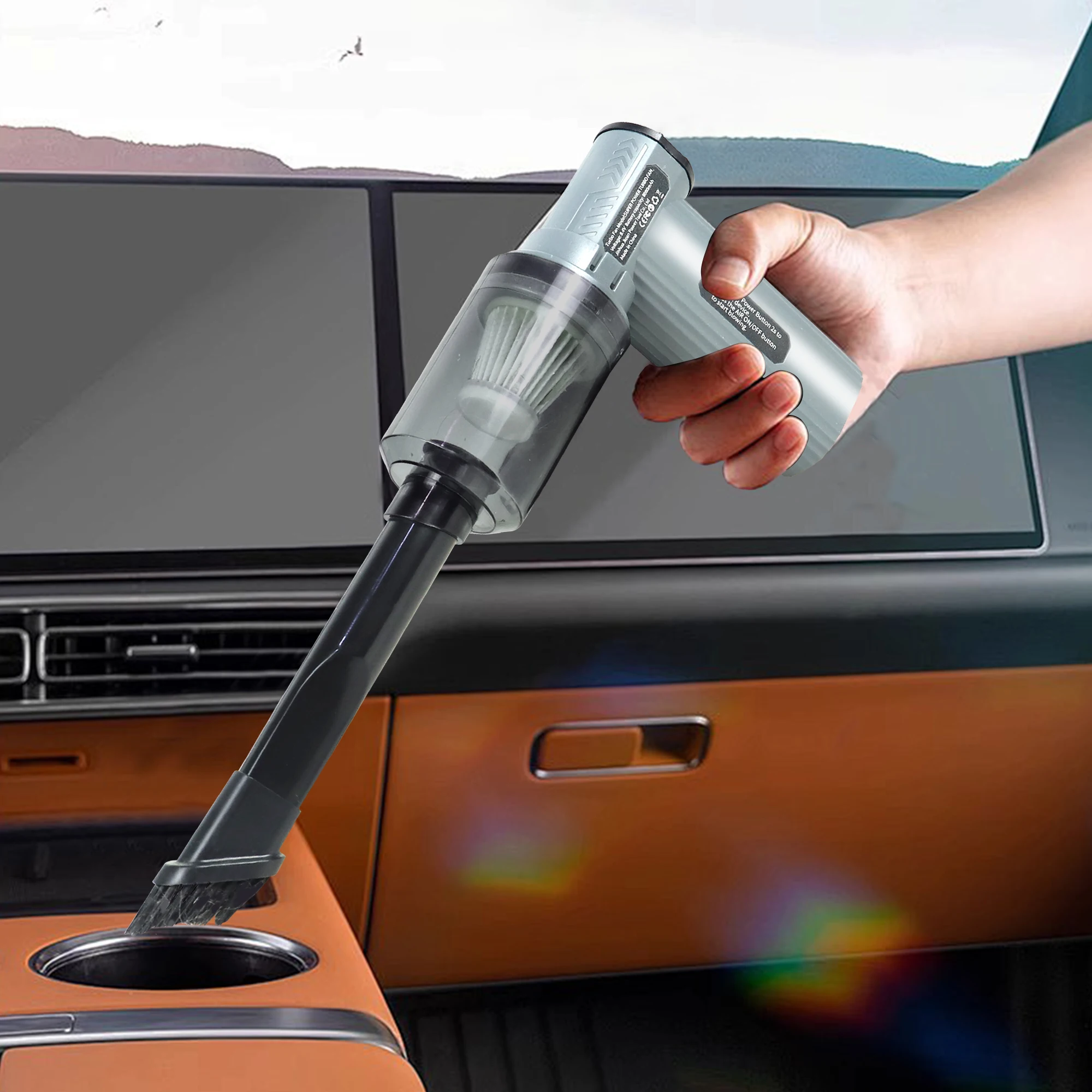 8.4V小型ヘアドライヤー、高速ヘアドライヤー、USB充電ポート、屋内および車の掃除に適した掃除機内蔵