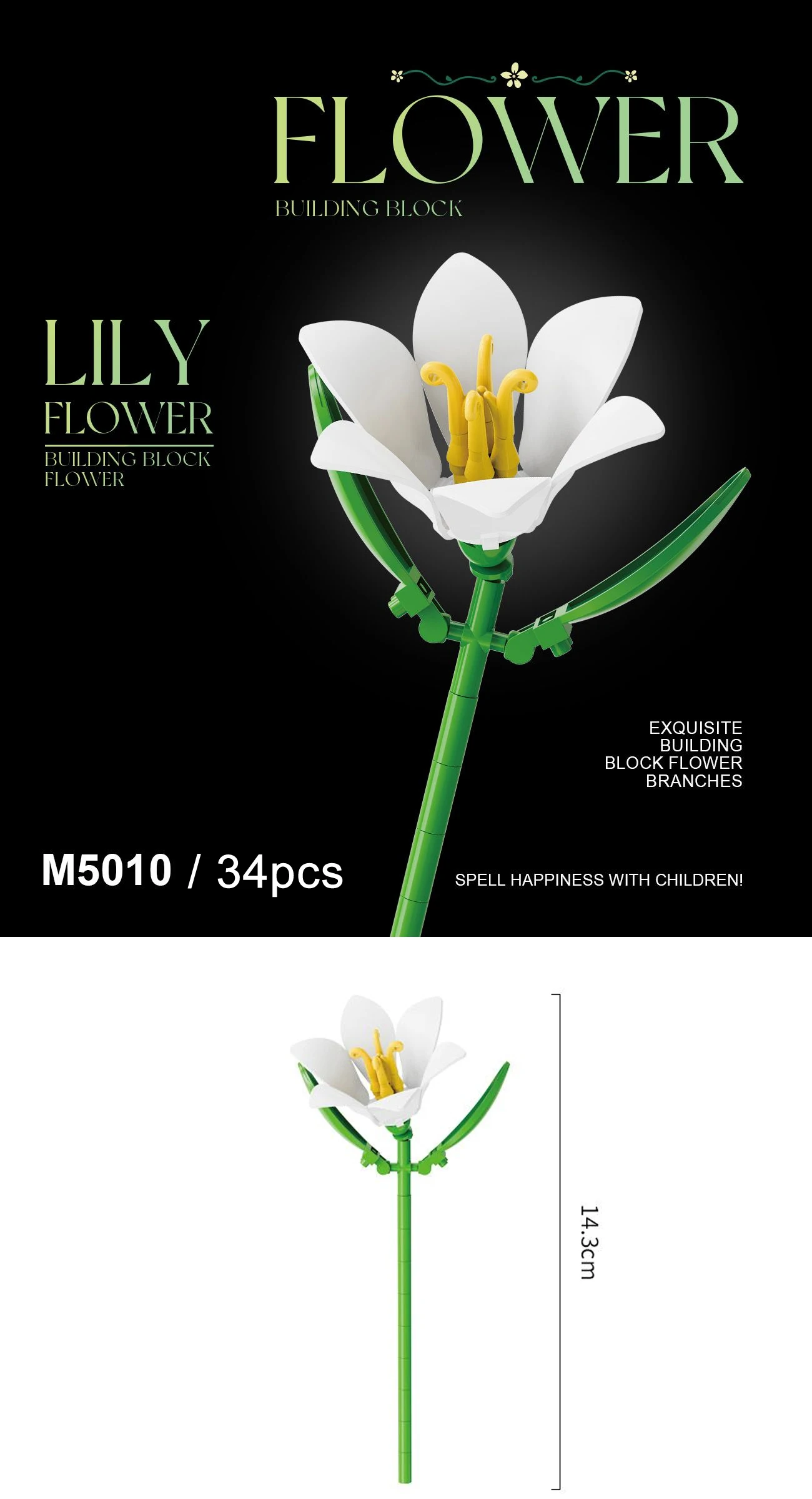 Baustein-Blumenset, DIY-Blumendekorations-Kit, geeignet für Tischdekoration und Raumaccessoires – eine perfekte Geschenkidee – Detail 1