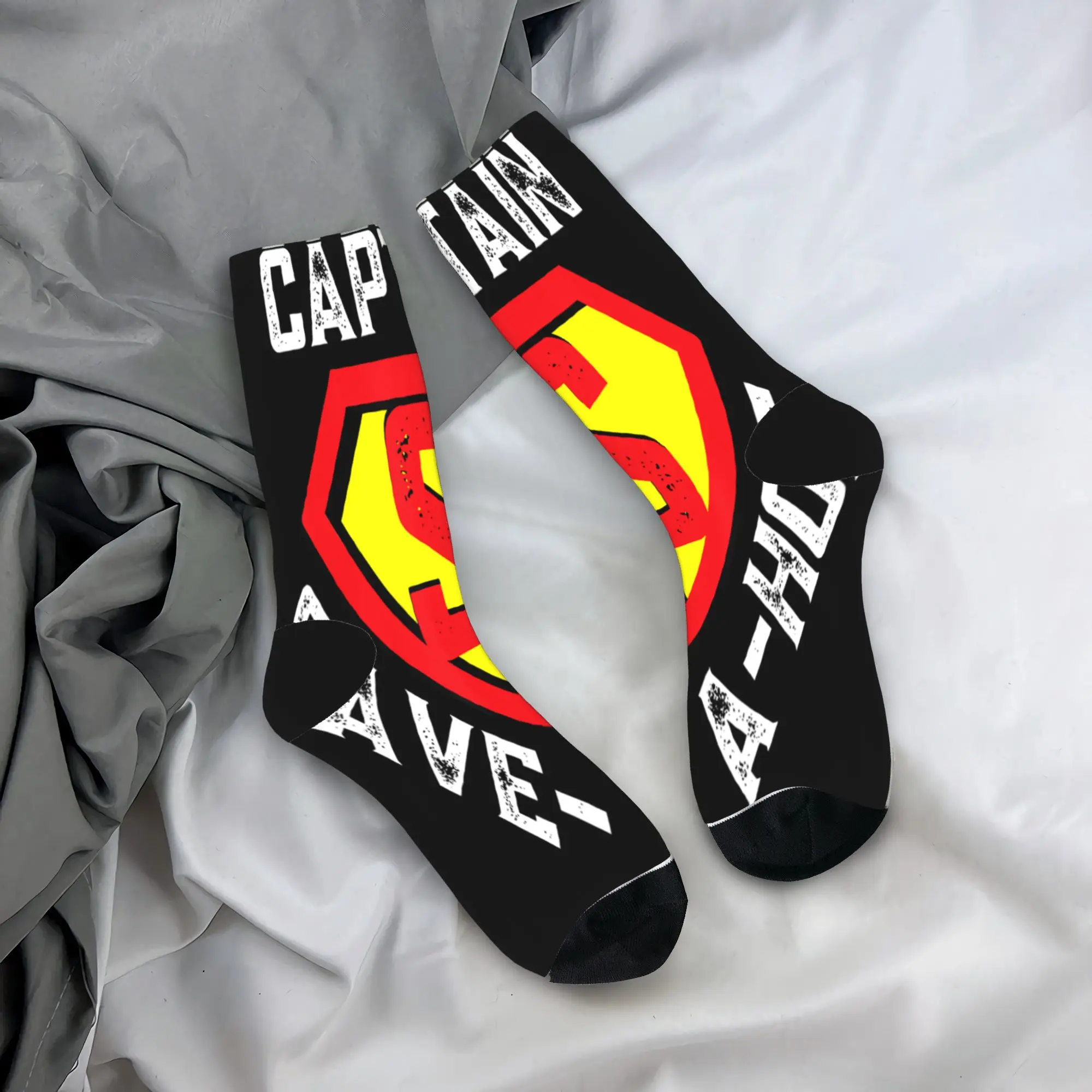 Captain Save a Hoe Costume Halloween Stockings  Casual Socks Men High Quality Socks Autumn Cycling Pattern Non Skid Socks Gift