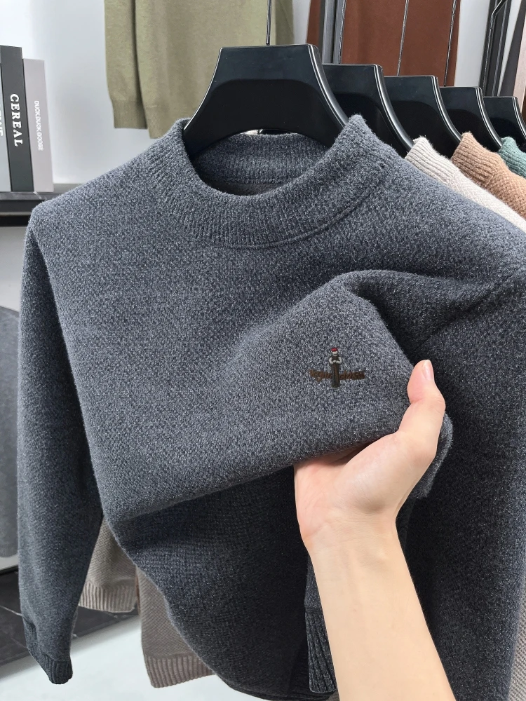 Luxury trend brand pullover men's knitted new high-quality Korean exquisite embroidery comfort round neck fashion golf sweater