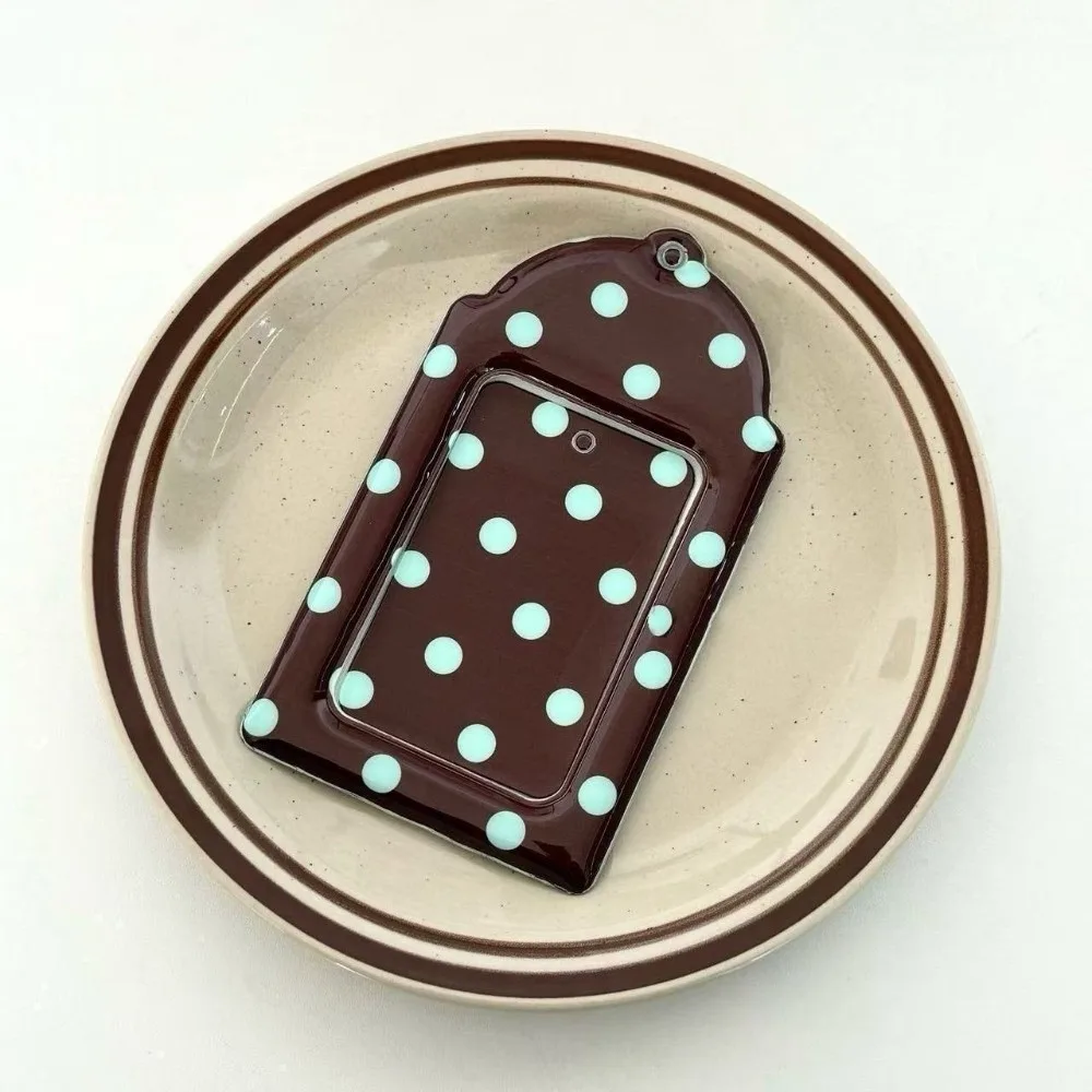 2026 3 Inch Card Holder PVC Polka Dot Photocard Card Sleeve Small Card Storage Pendant Keychain Fans Gifts
