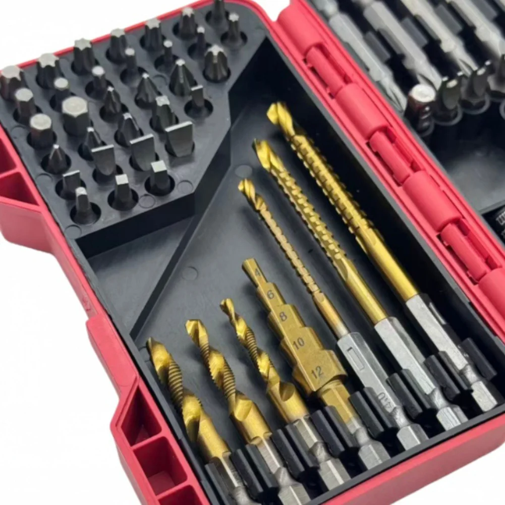 58 Piece Screwdriver Bit Set for Home Maintenance and DIY with Robust Storage Box and 14 Inch Hex Shank Compatibility