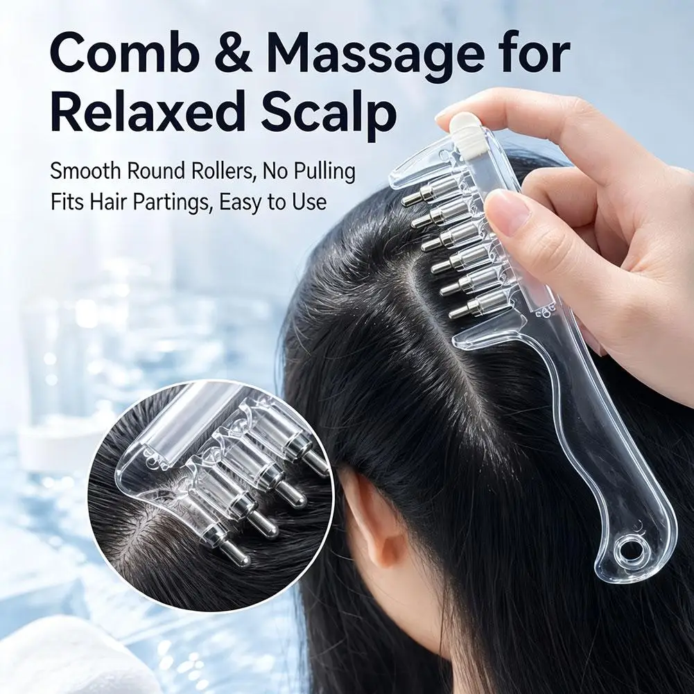 Refillable Essential Oil Hair Comb with Scalp Massager Liquid Guiding Applicator For Hair Treatment