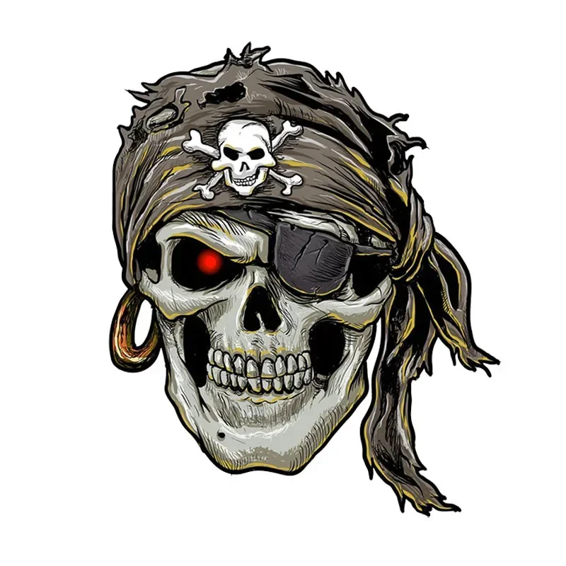 

Pirate Skull Motorcycle Decals - Waterproof Vinyl Stickers for Car/Bike Tank/Fairings, Scratch-Resistant Creative Graphics