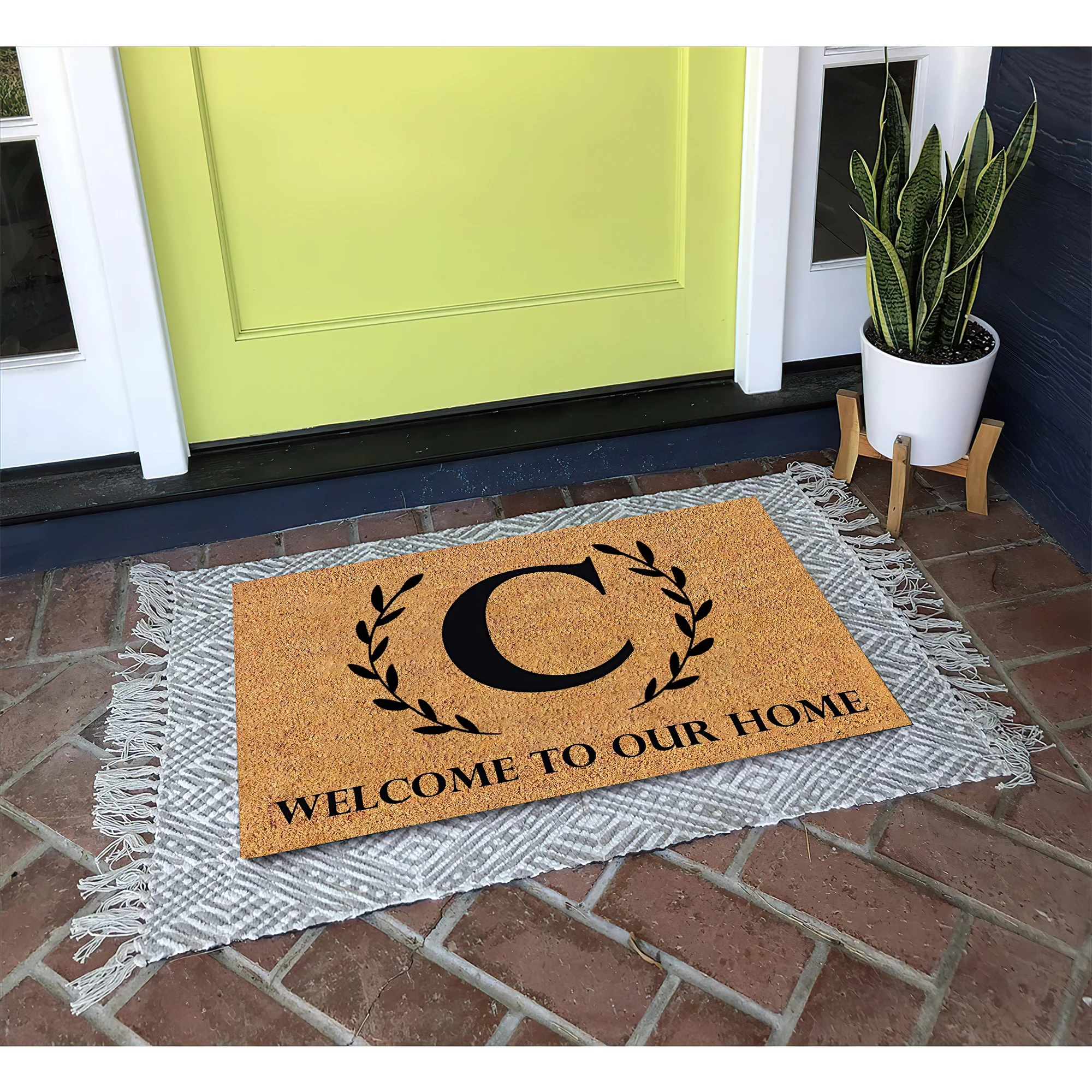 Custom Monogram Initial Doormat Family Name 