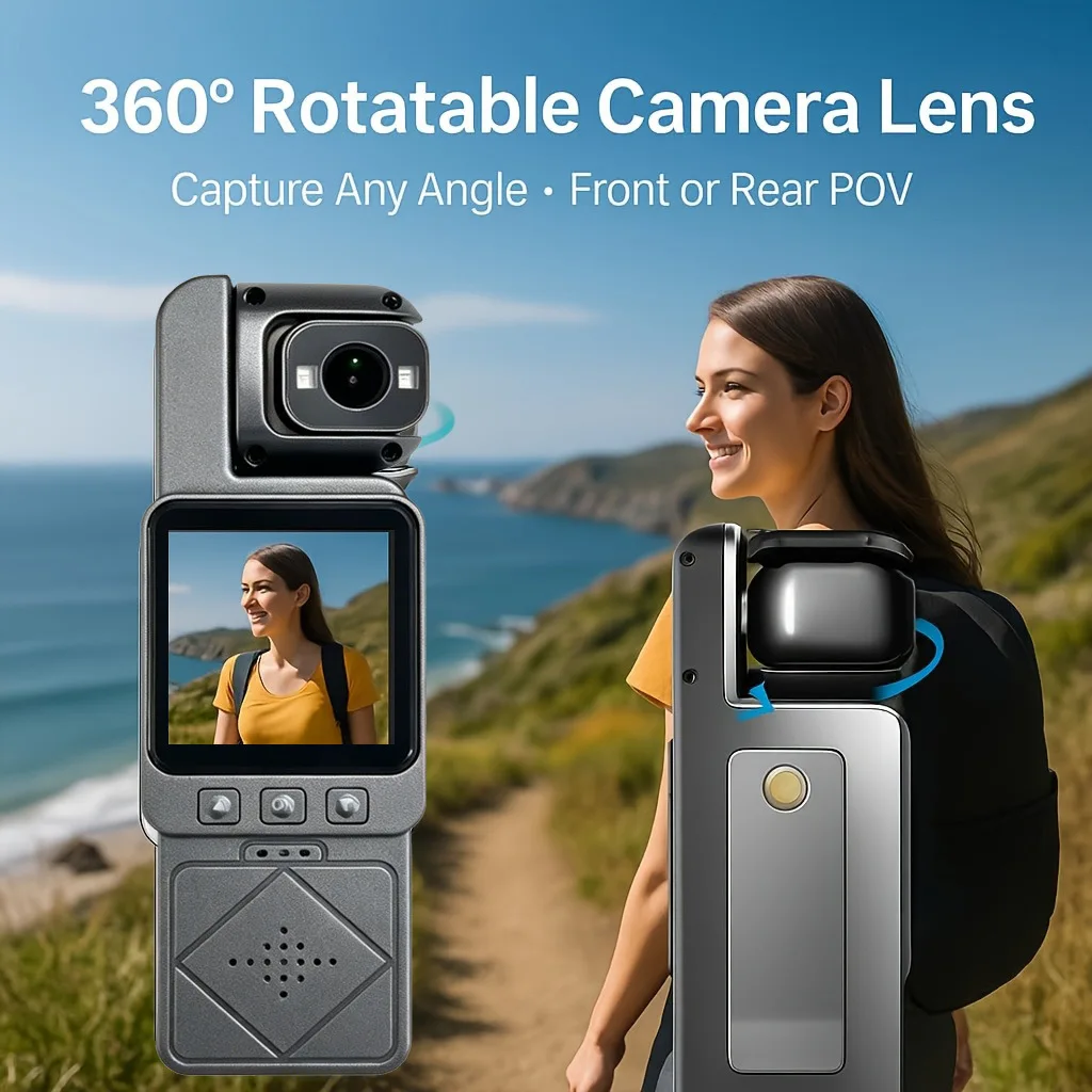 DV02 DV02 4K Handheld Action Camera HD180° Rotatable Lens Electronic Anti-shake Pocket Vlog Camera with Light for Outdoor Sports - Aliexpress Deal