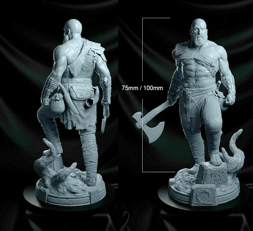 1/18 100mm 10cm 1/24 75mm Resin Model Kits Kratos Figure Unpainted No Color RW-236