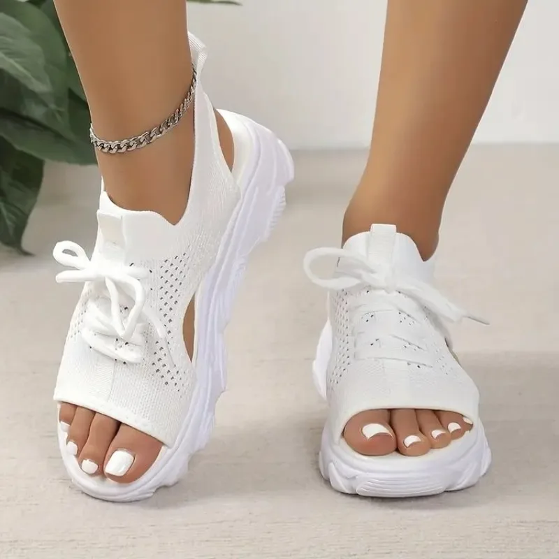 Women Sandals 2026 Summer New Fashion Comfortable Platform Sandals Peep Toe Design Versatile Casual Slingback Female Shoes - view 3