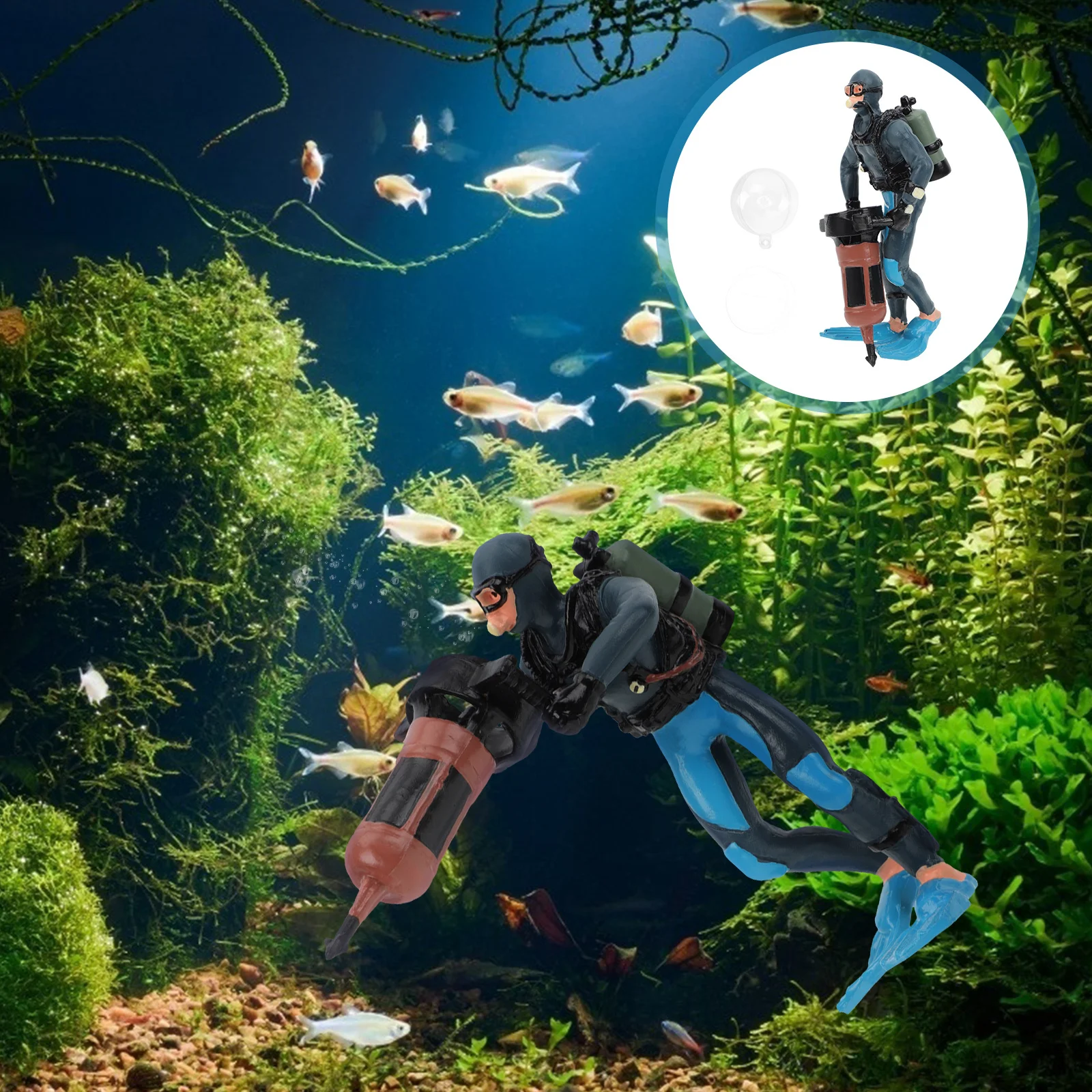 

Resin Diver Ornament Fish Tank Aquarium Decor Simulation Lively Natural Atmosphere Highly Simulated Break Resistance