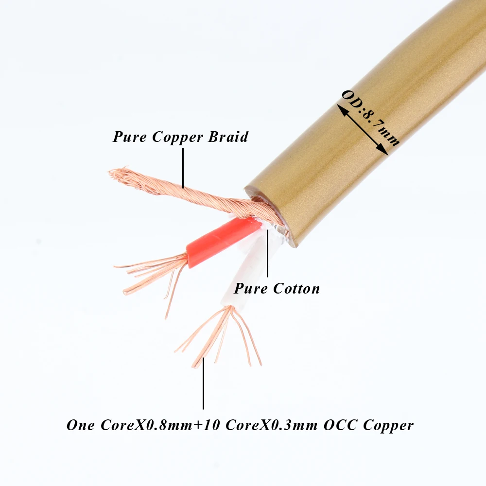 Кабель HiFi HEXLINK Cable OCC Copper Goldend 5C, аудиокабель высокого качества для ЦАП-предусилитель RCA, соединительный кабель