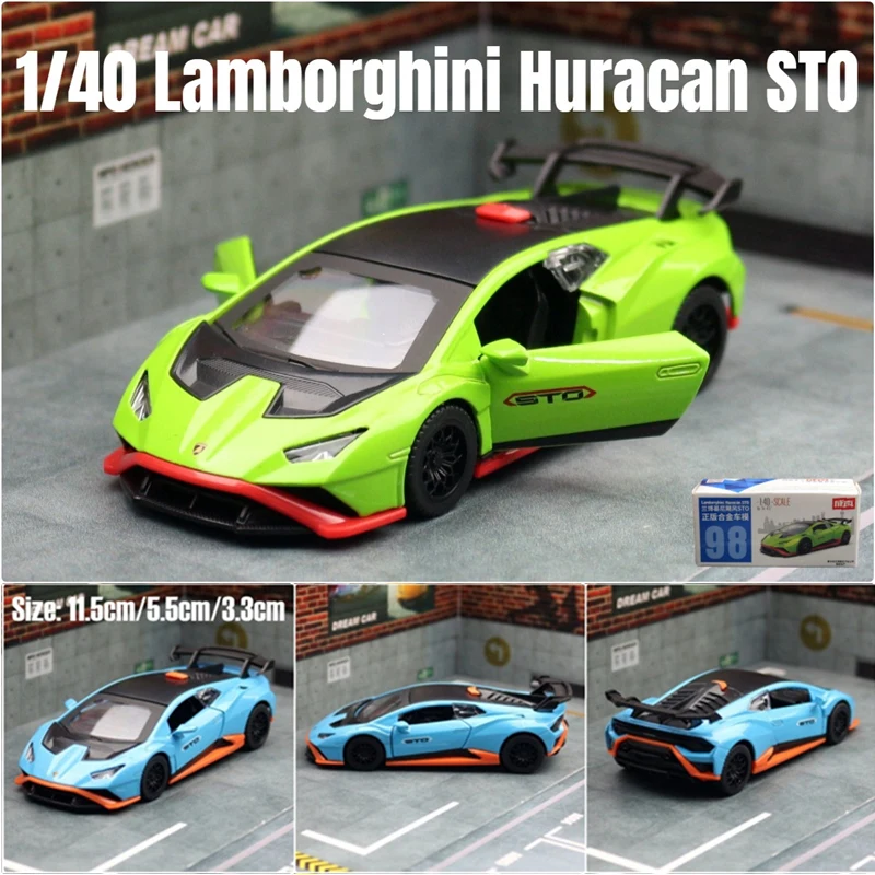 

1/40 Lamborghini HURACAN STO, модель спортивного автомобиля из сплава, литая под давлением металлическая имитация гоночного автомобиля, модель автомобиля, миниатюрные весы, подарок для детей