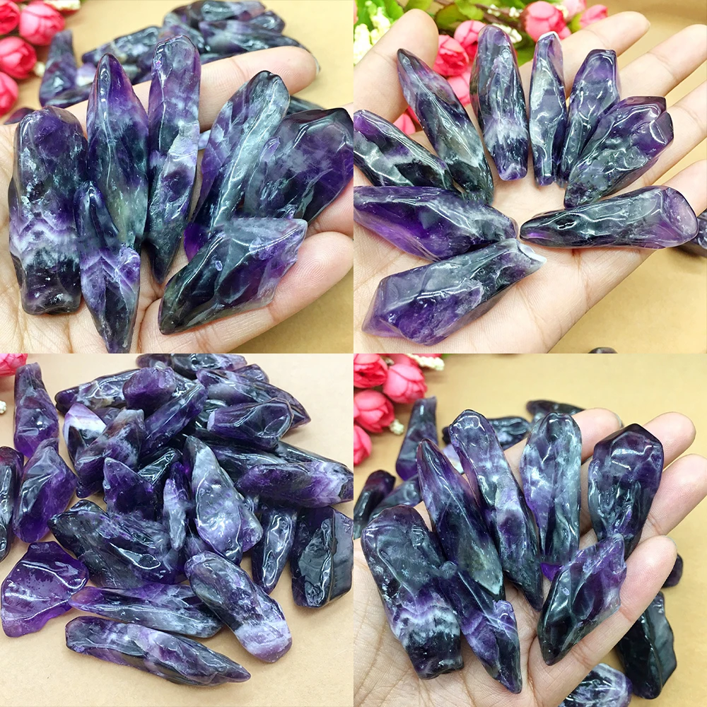 Natural Amethyst Tooth Minerals Specimen Raw Mineral Irregular Shape Crystal Stone Fish Tank Bulk Decorative Polishing Rock