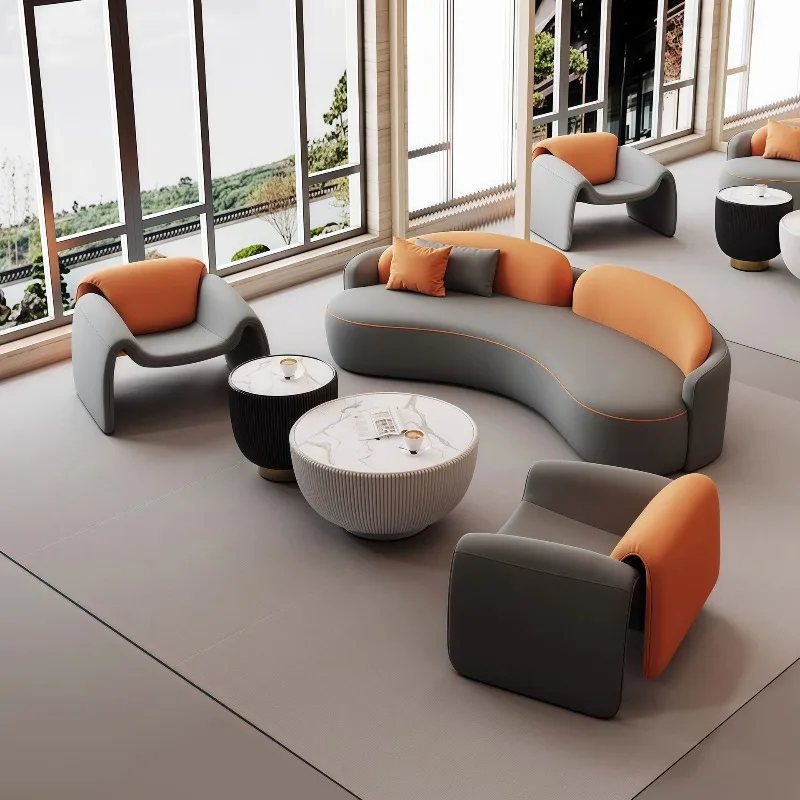 Reception Sofa Hotel Lobby Office Reception Negotiation Leisure Sofa Combination Arc