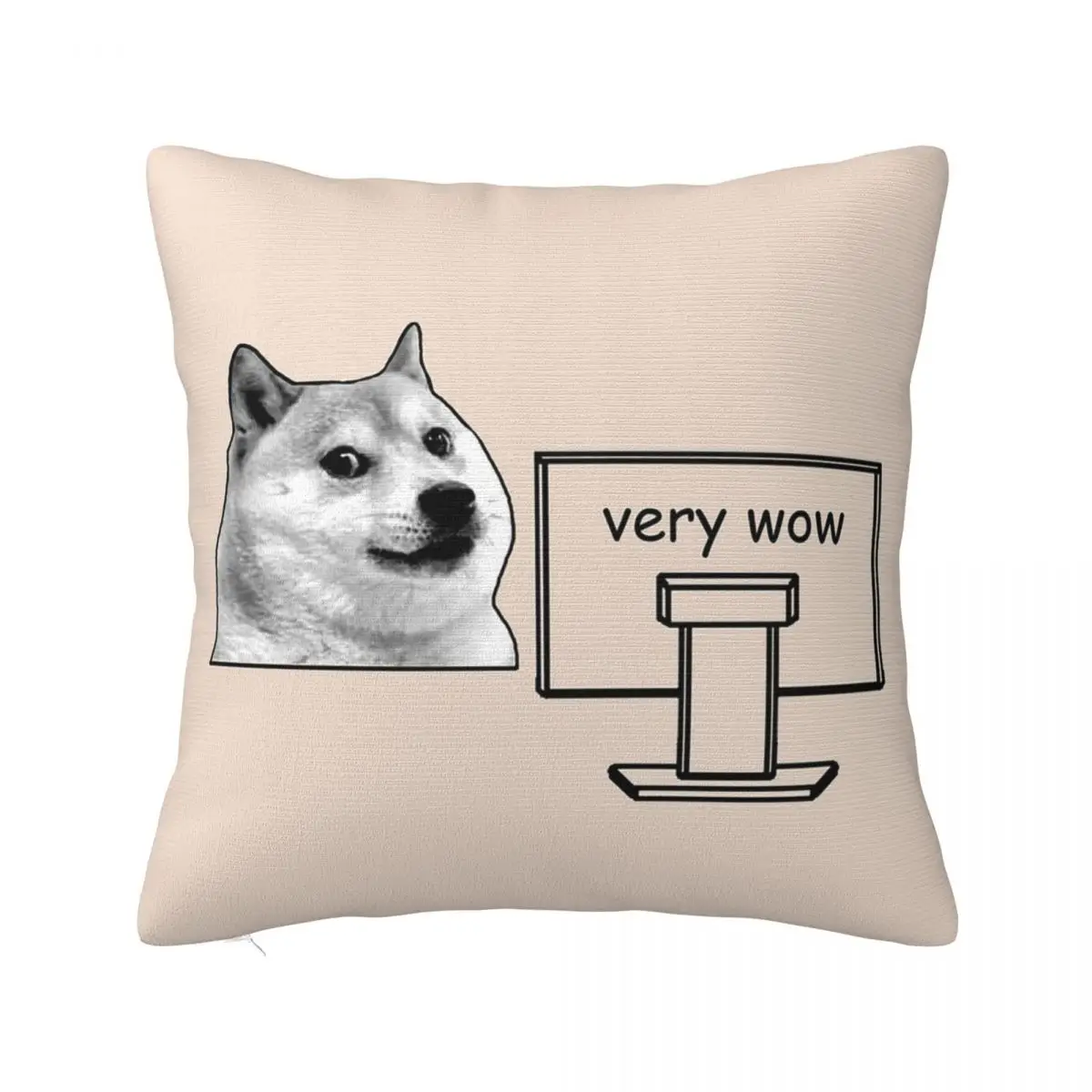 Doge Classic Meme Very Smort, Such Programmer Cheems Square Pillowcase Pillow Cover Cushion Zip Throw Pillow for Home Car