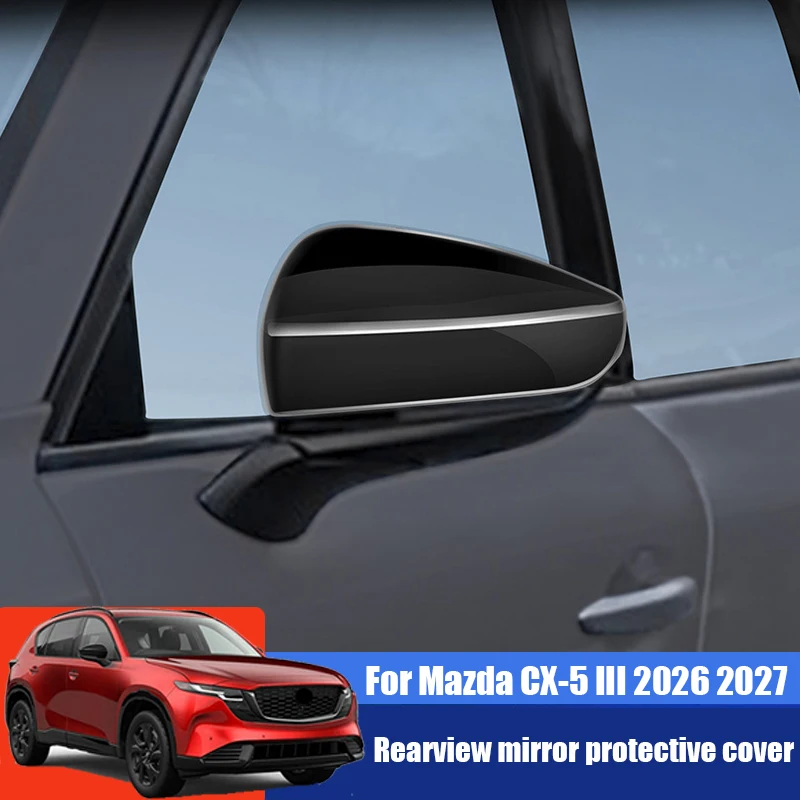 

Rear view mirror protective cover ABS material adhesive installation for Mazda CX-5 III 2026 2027