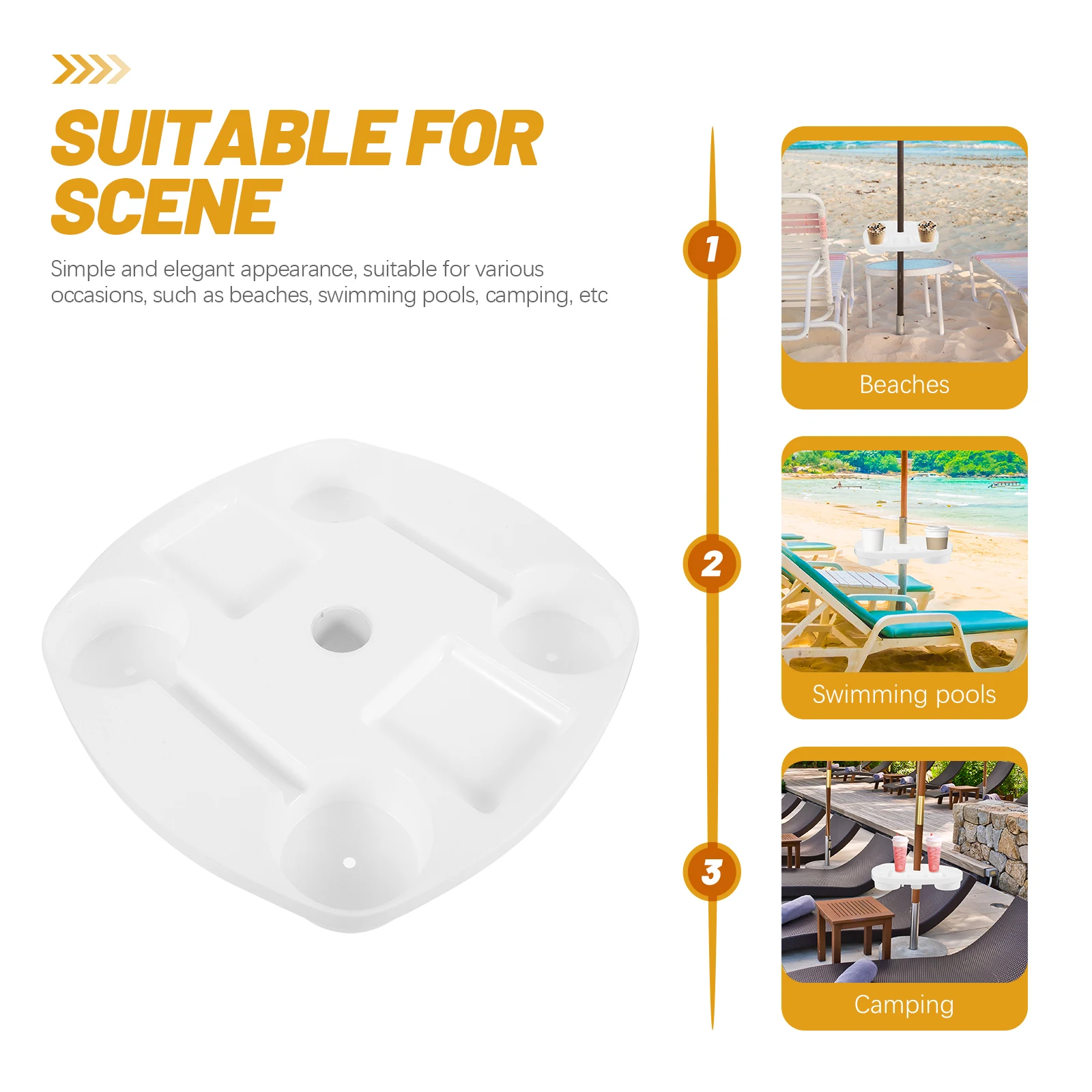 

Plastic Umbrella Tray Rack 37x37x5 2cm Drink Holders Outdoor Patio Pool Supplies Long Lasting Multi Functional