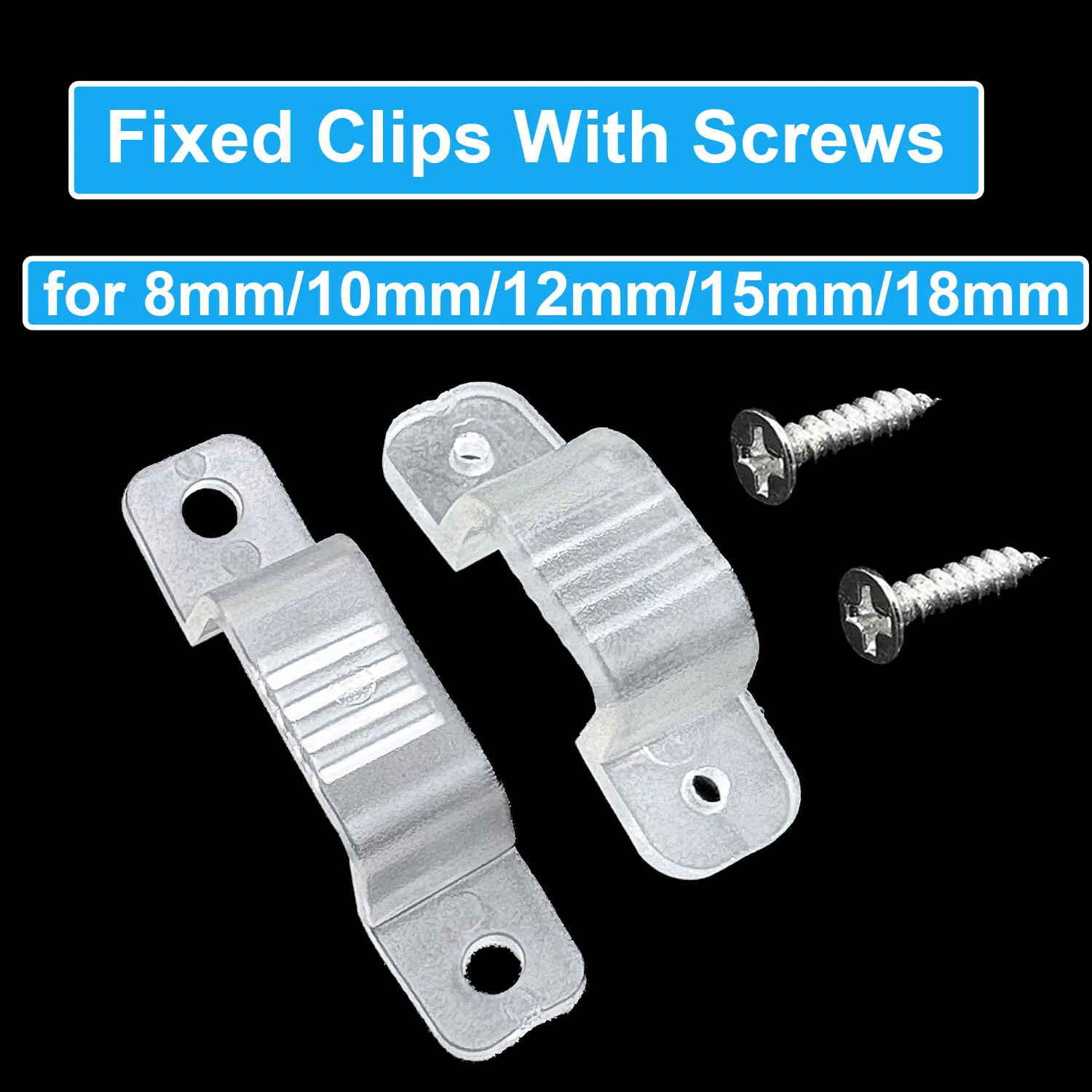 10mm/12mm/15mm LED Strip Fix Clip Fastener Buckle Plastic PVC Soft Flexible With Screw For Fixing 2835 5050 3528 5730 Strip