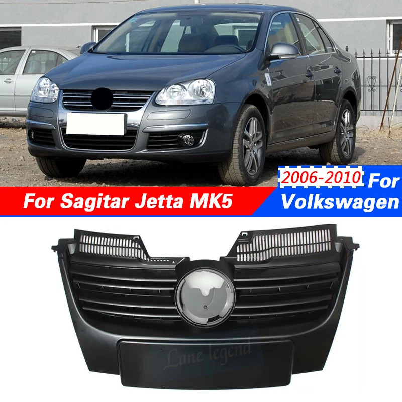 Front Black Upper Bumper Sport Grille Grill ABS plastic For Volkswagen VW For Jetta MK5 2006 2007 2008 2009 2010