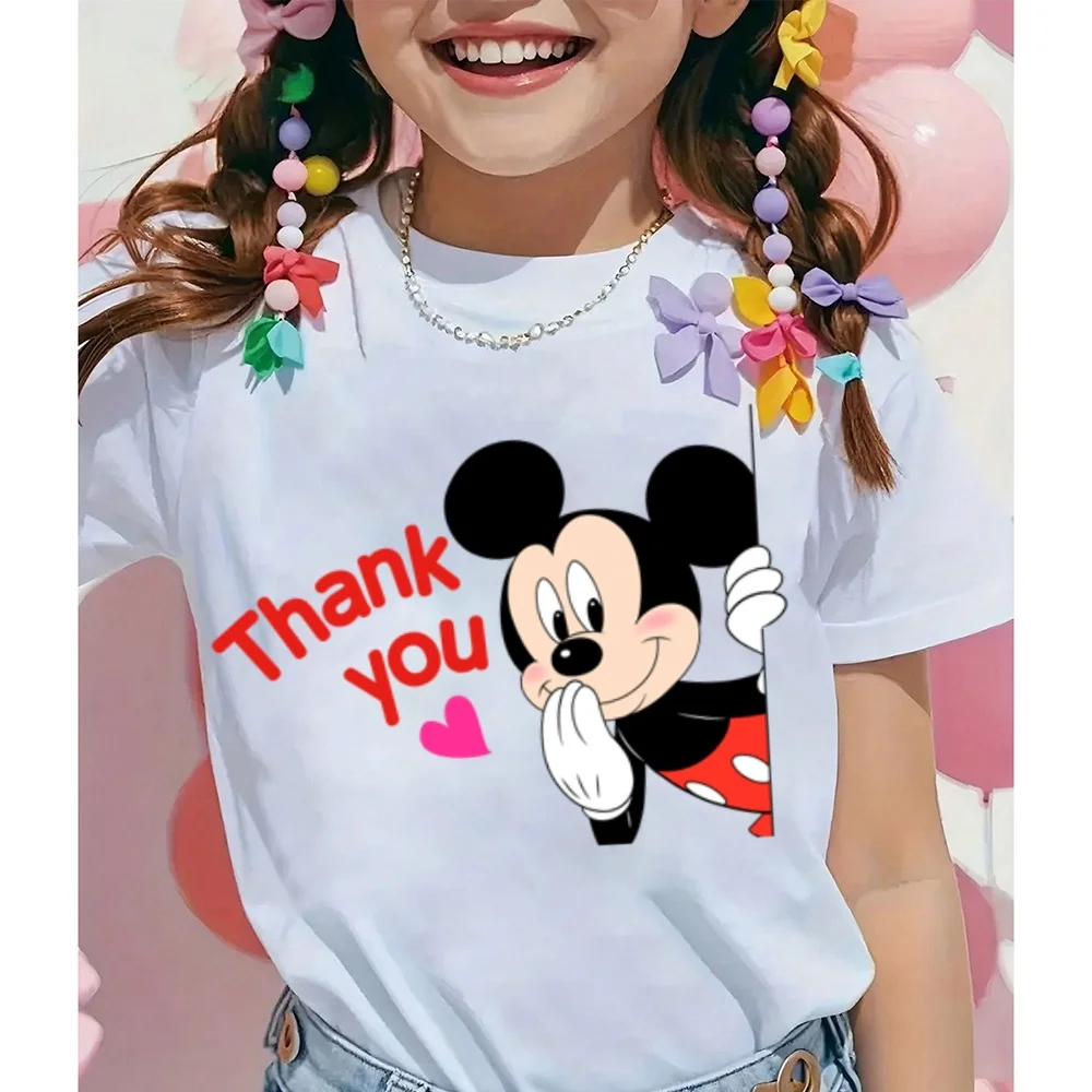 

Disney T-shirt New Cartoon Print Long Sleeve Tops Mickey T Shirt Solid Color Versatile Base Shirt Boys And Girls Printed Tees