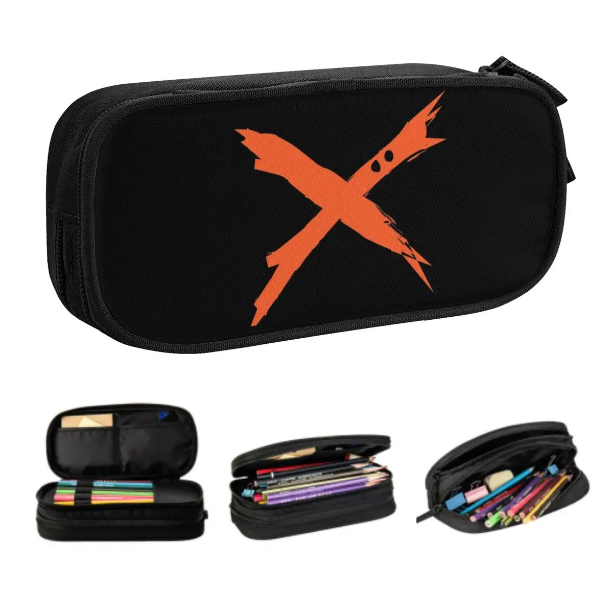 Custom Cute Anime Bakugou Katsuki Logo X Pencil Cases for Boy Girl Large Capacity Boku No My Hero Academia Pencil Bag Stationery