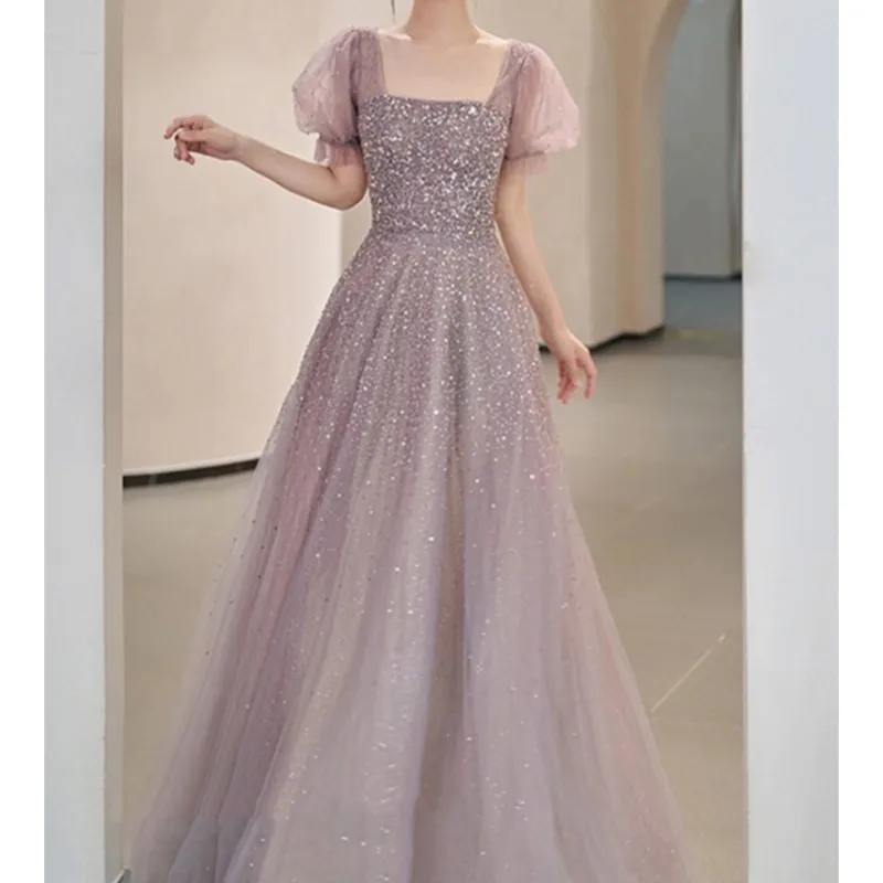 

Evening Dress Women's Banquet Temperament Niche High-End Vocal Music Art Test Host Performance Costume