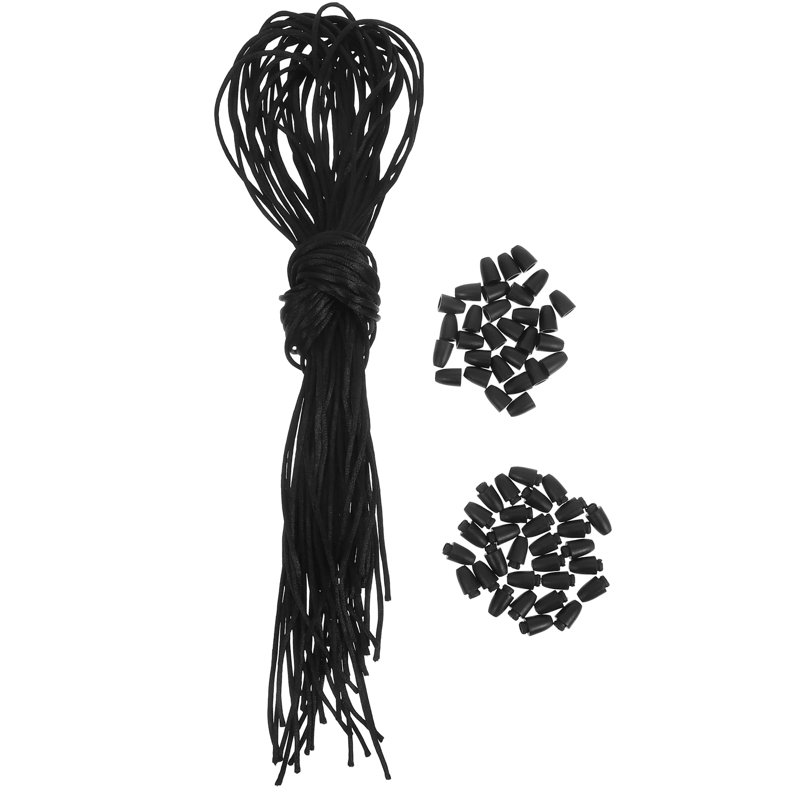 

Detachable Necklace Lanyard 30 Sets Black Nylon Rope Buckle Breakaway Cord Bracelet Clasps Closures Diy Kit Jewelry Making