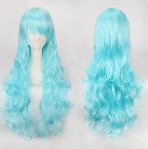 80cm/32inch Wavy Long Full Bangs Synthetic Wig Heat Resistance Fiber More Colors Available Daily Party Cosplay Wigs