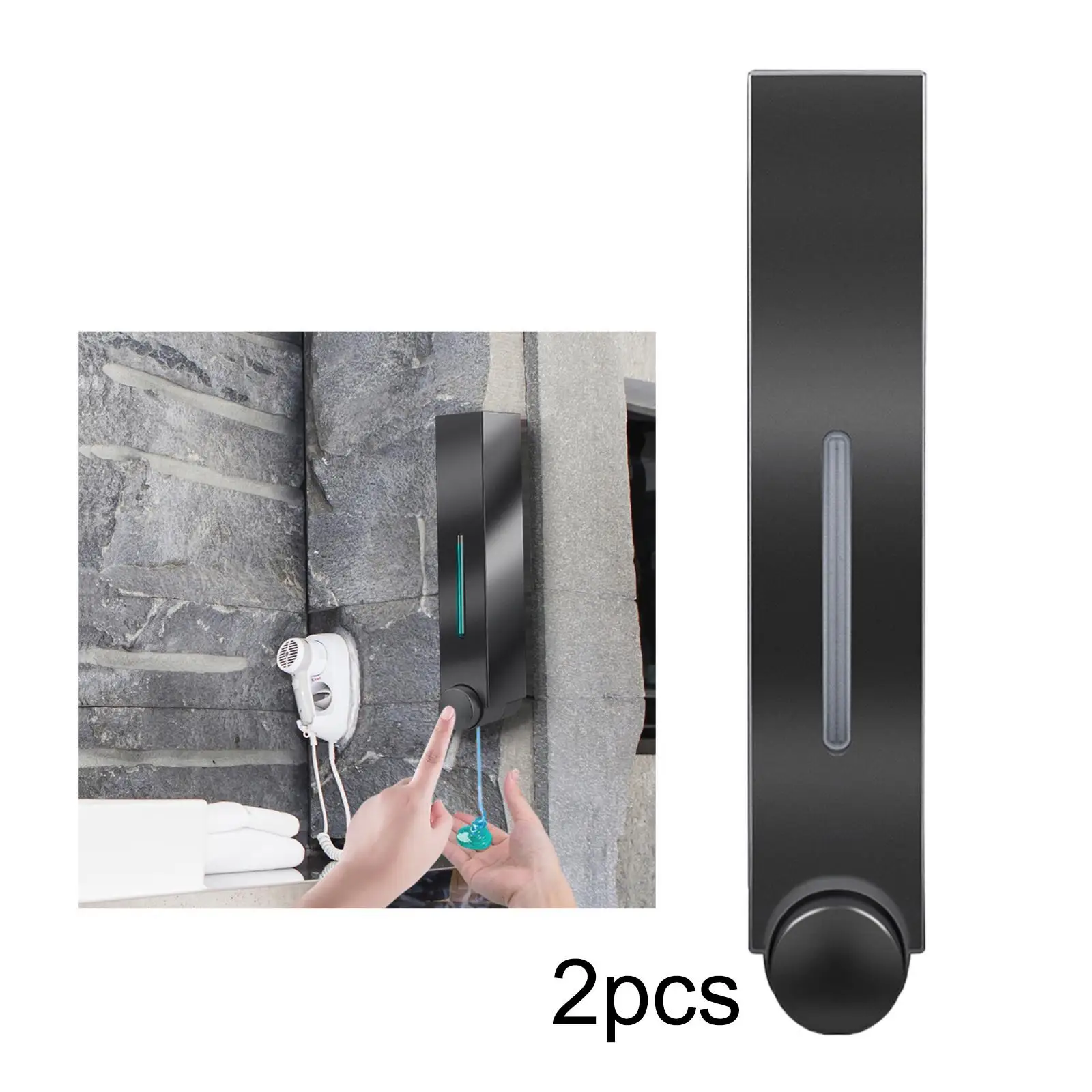 

Pack of 2 Wall Mount Soap Dispenser Shampoo Gel Pump Bottle home and hotel Cafe