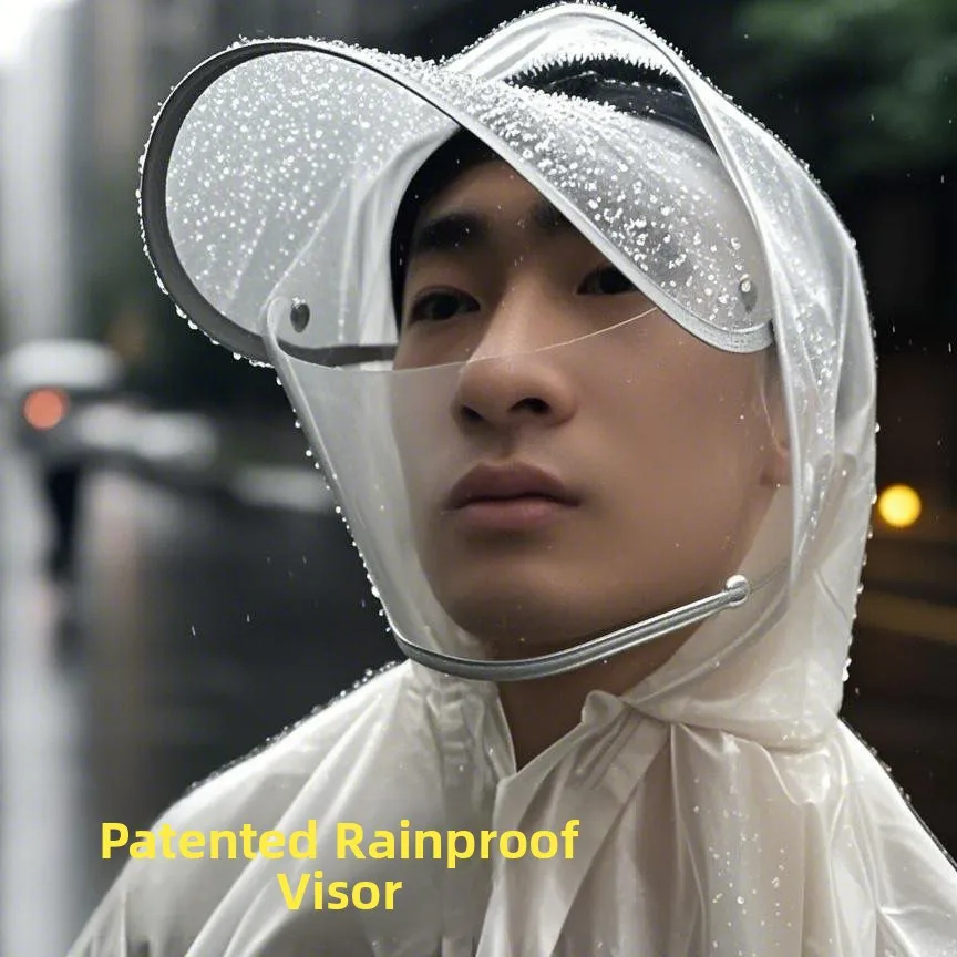 Rainproof Face Mask Hat Outdoor Cycling Waterproof Riding Coat Unobstructed View Look Window Delivery Raincoat Snowproof