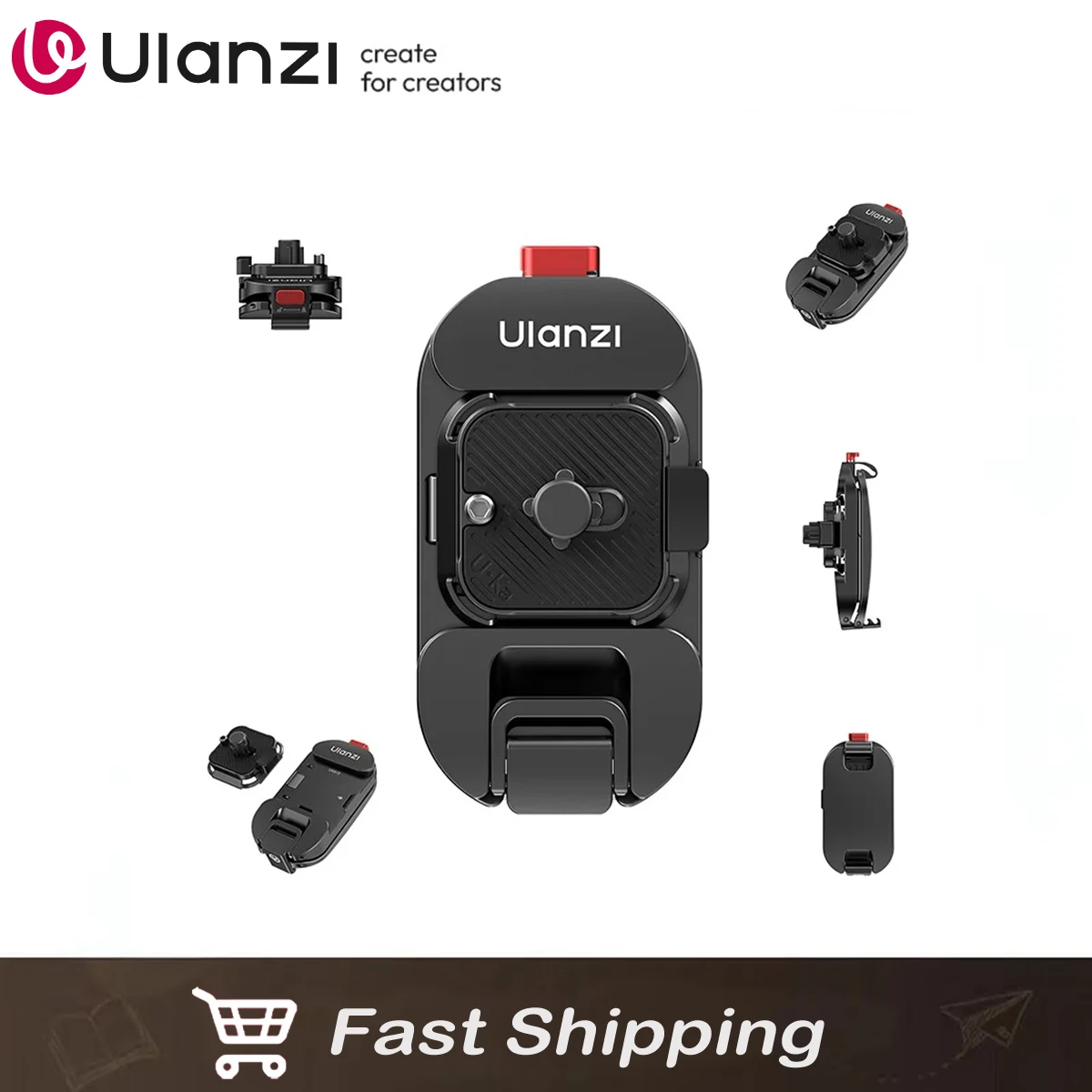 Original Ulanzi UKA13 Uka Dual Locking Quick Release Backpack Strap Mount for Action Camera Tripod Outdoor Travel Vlogging Shots