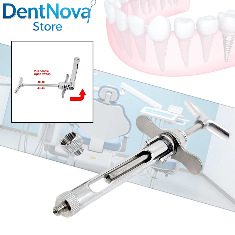 Dental Syringe 2.2ML Autoclavable Press Type Injector for Anesthesia Dental Surgical Instrument Tool