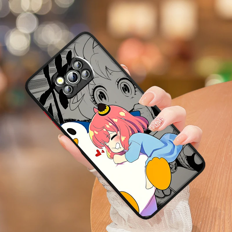 Kawaii Anime SPY×FAMILY Anya Frosted Translucent For Xiaomi Mi Poco X5 X4 X3 M6 M5S M5 M4 M3 F5 F4 F3 GT Pro 5G Funda