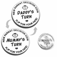 1pcs Double Sided New Parents Decision Coin Pregnancy Gifts New Dad Mom Gifts for First Time to be Daddy Mummy Funny Baby Gift