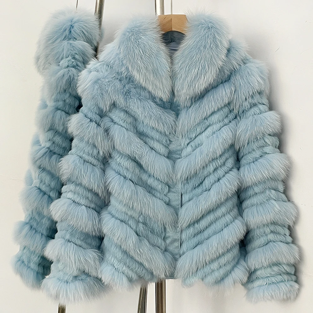 Parka Feminina com Pele Natural, Parka de Pele Real, Quente, para o Inverno, Moda Casual de Luxo, Roupa Externa, Casaco de Pele Feminino