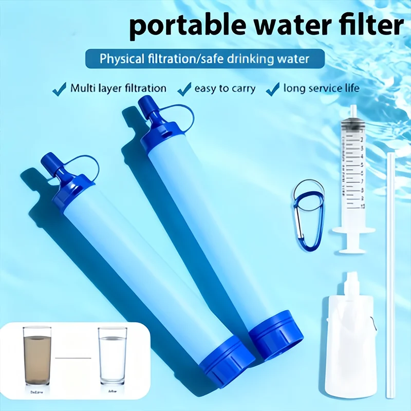 

Long Lasting Portable Water Purification Straw - Outdoor Camping Emergency Wild Filter Direct Drinking Individual Purifier