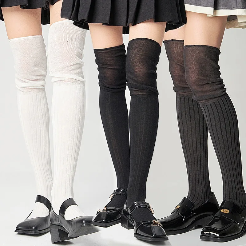 

Solid Color Thigh High Stockings Women Trendy Casual Over The Knee Female Long Socks Thermal Warm Cotton Tall Tube Leggings