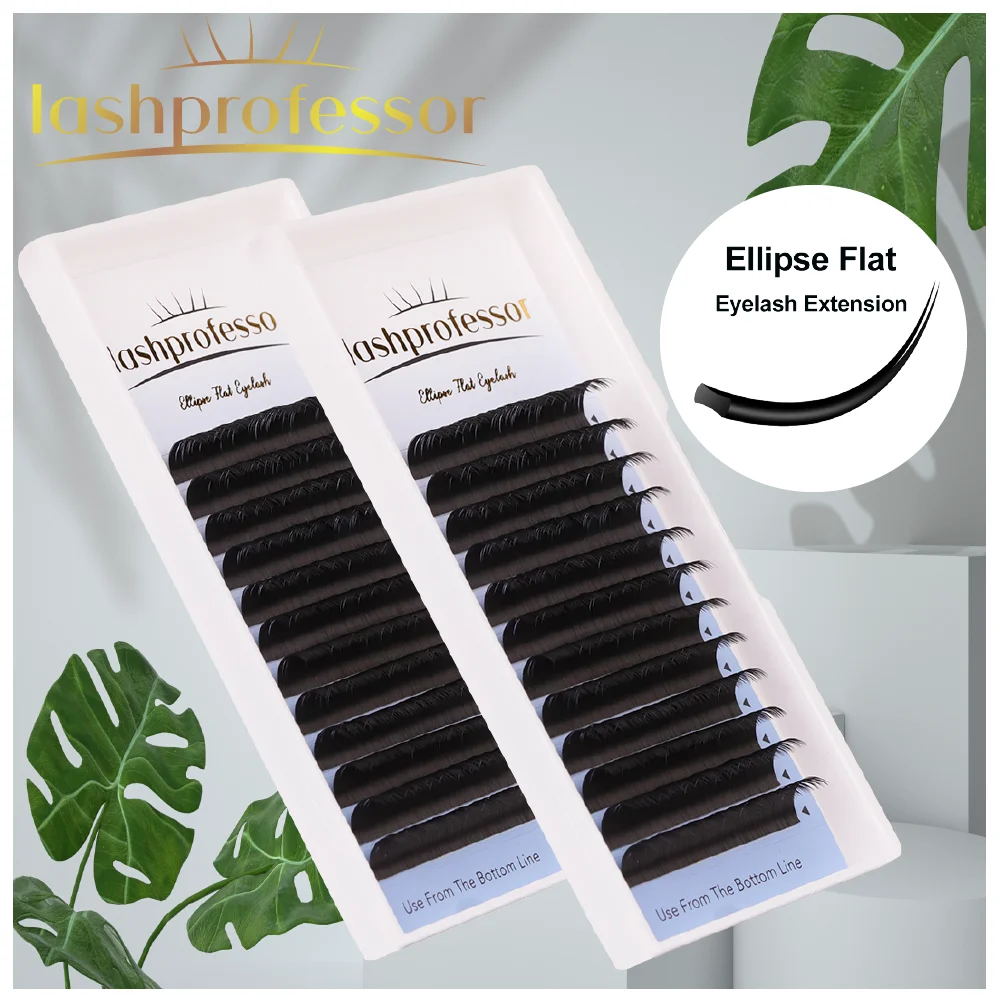 Lashprofessor-Cils plats à double pointes fendues, maquillage individuel, extension de cils, C, CC, D esse, 0.15, 0.20, ElAssistor, Dark 256