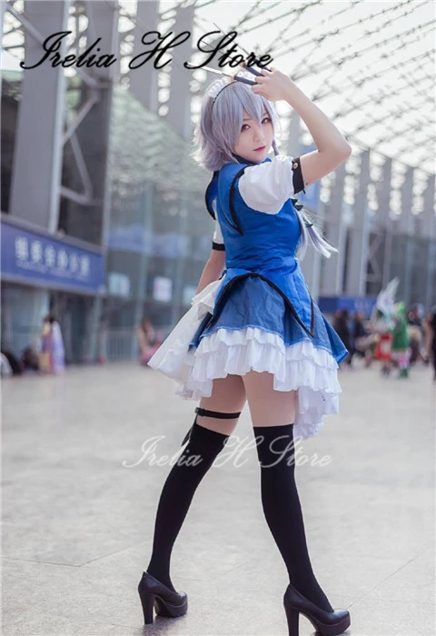 Irelia H Store Touhou Project Izayoi Sakuya Cosplay Costume Izayoi Sakuya Maid dress Halloween Costumes