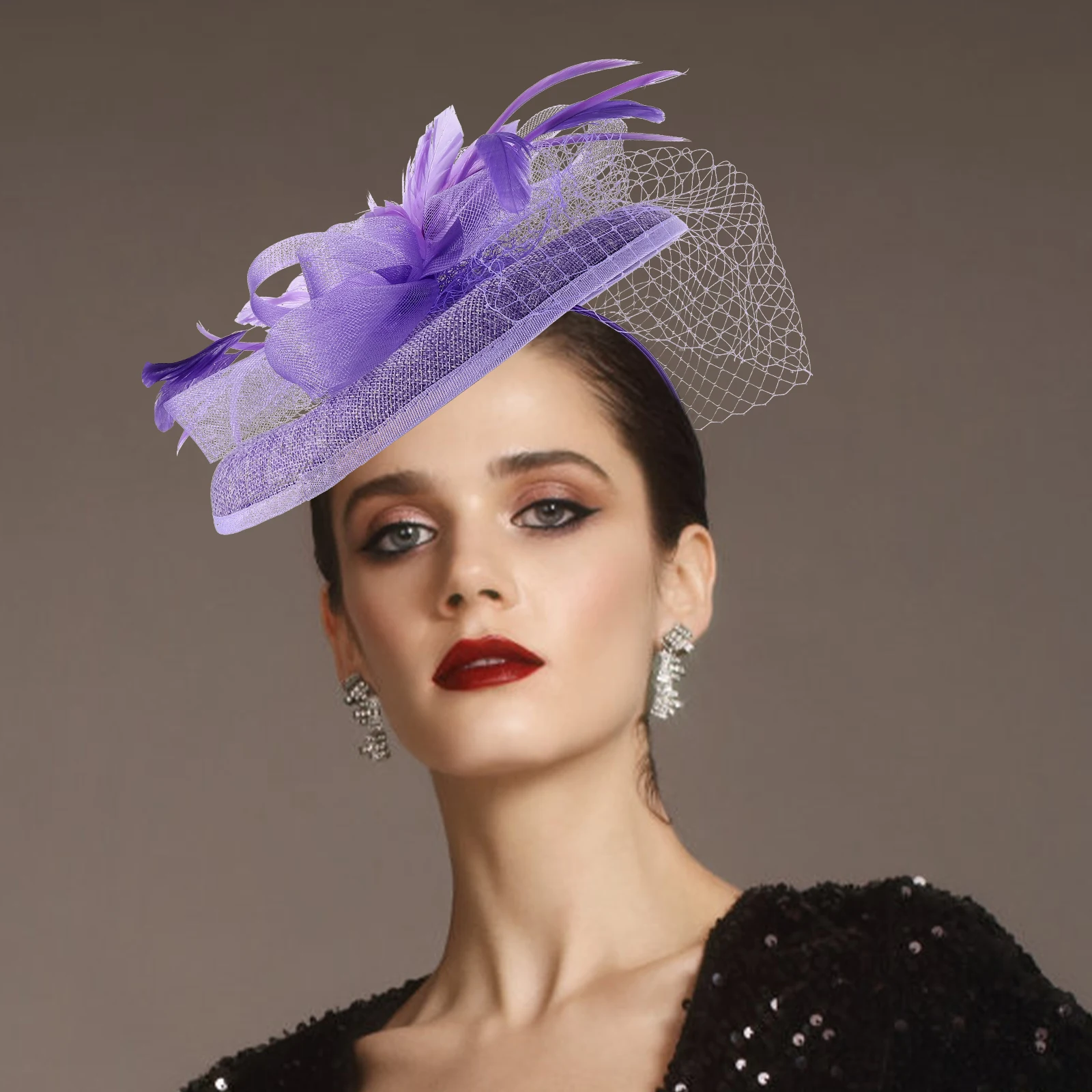

Flower Mesh Hat Bridal Hair Accessories Yellow Clip Detachable Fascinators Tea Party Headdress Wedding Bride Headpieces