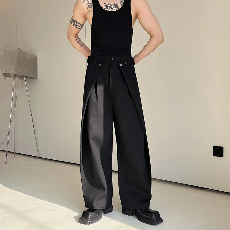 

Wide Leg Straight Cut Jeans Men's Korean Sle Trendy Long Pants Hair St Favorite Casual Wear All Seasons