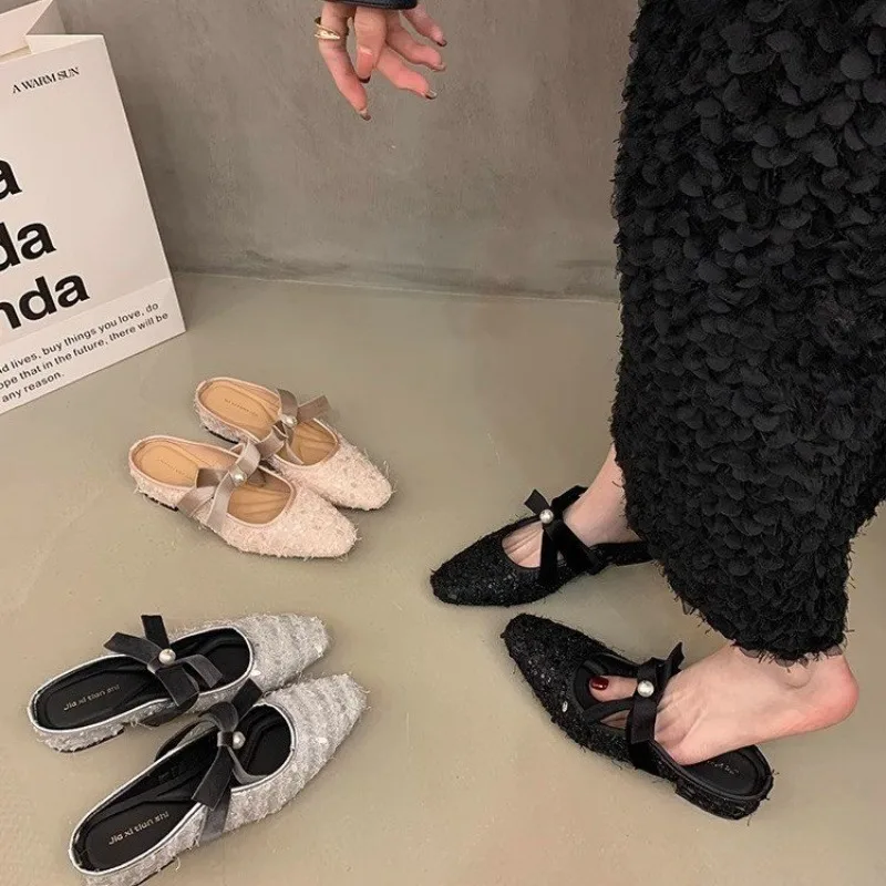

Fashion Butterfly-Knot Flats Slippers Sandals New 2025 Female Slippers Footwear Women Mules