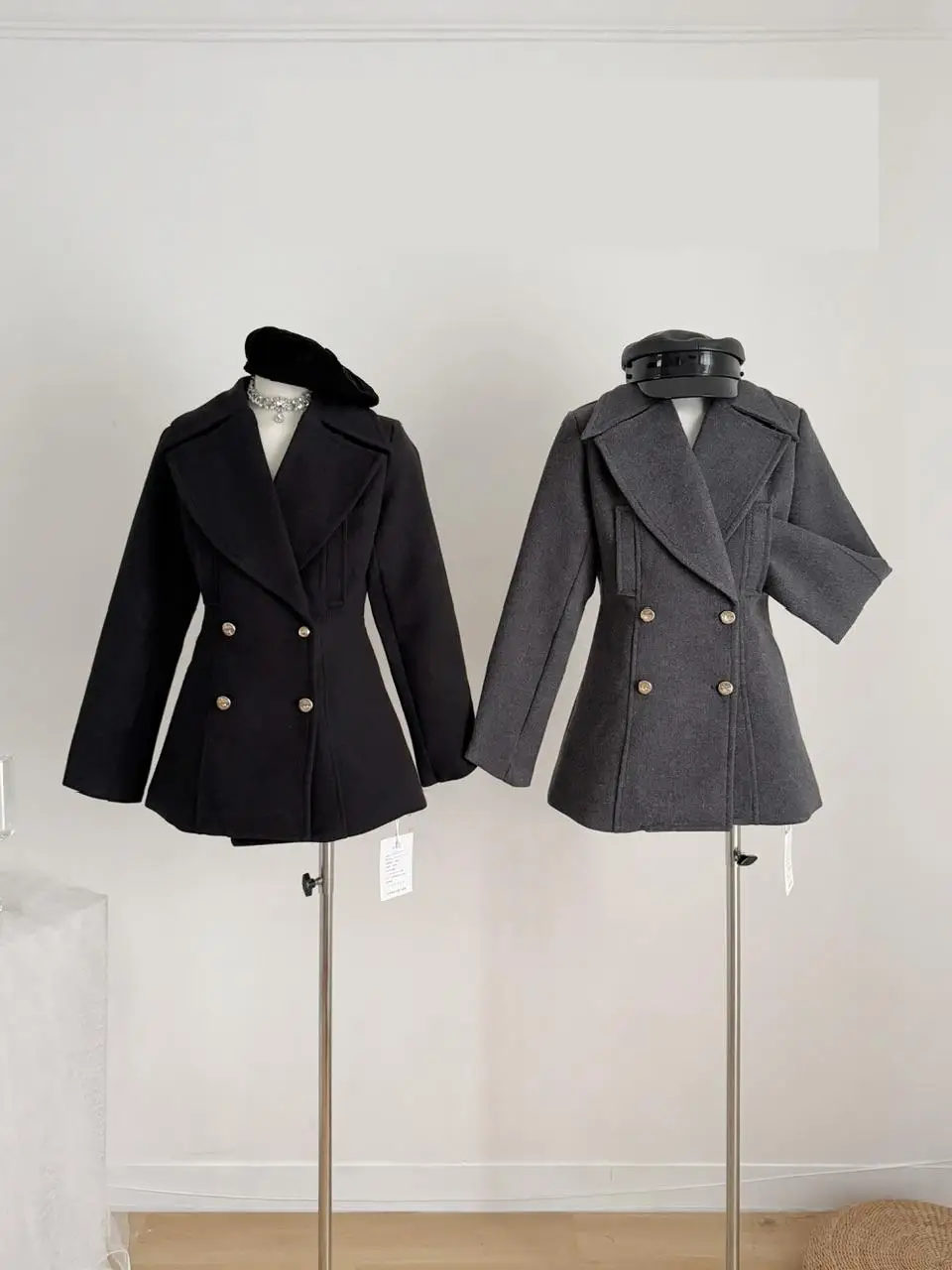 

Women's Autumn Winter Elegant Hourglass Shape Slim Wool&blend Coat Lady Long Sleeve Double Breasted Slim Blazer Outwear Top