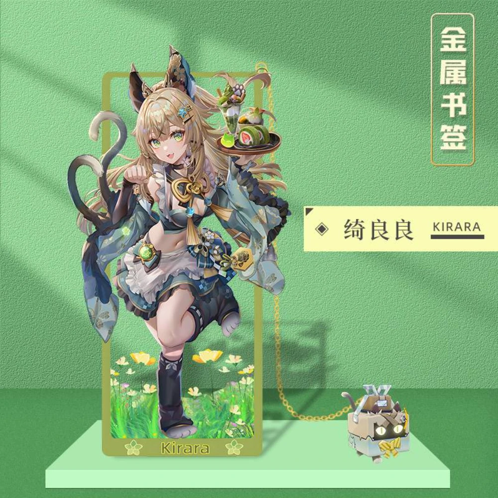Game Genshin Impact Kaeya Yun Jin Kaveh Kirara Hu Tao Zhongli Beelzebul Yae Miko Metal Bookmark Props Cards  Accessories Gifts