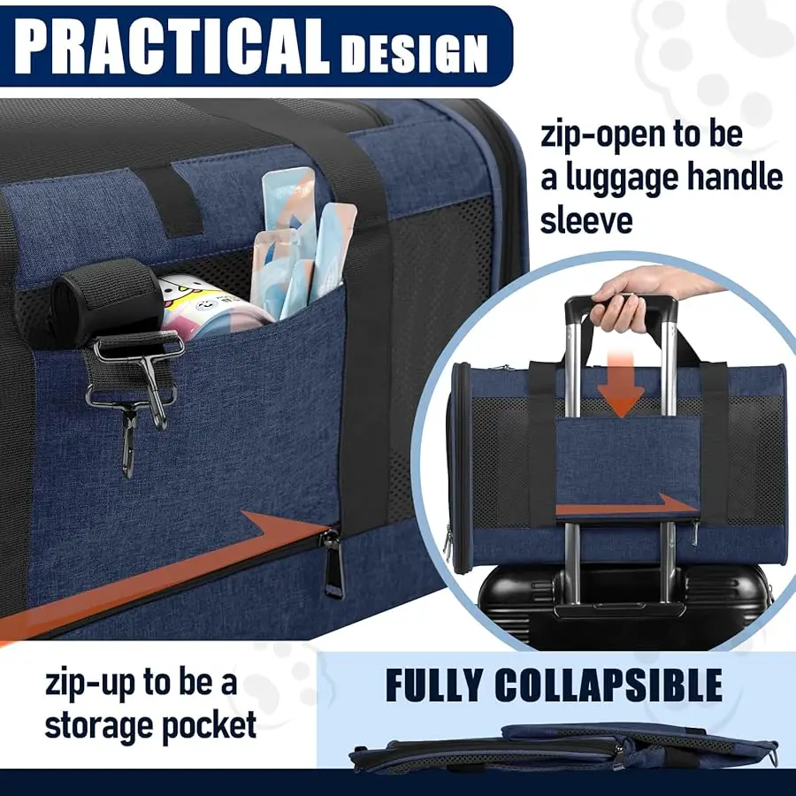 

Dog Carrier Soft/Cat Crates Large Cat 20 to 25 pounds/Softsided Pet Car Tra el Carry Bag 15 Pound Puppy/Top Open Transport Kenne