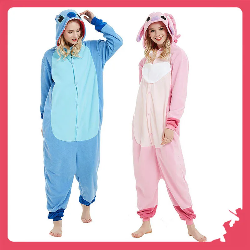 

Stitch And Angel Series Style Costume Adult For Clothing Cosplay High Quality Full Body Pijama Anime One-Piece Lovers Pajamas