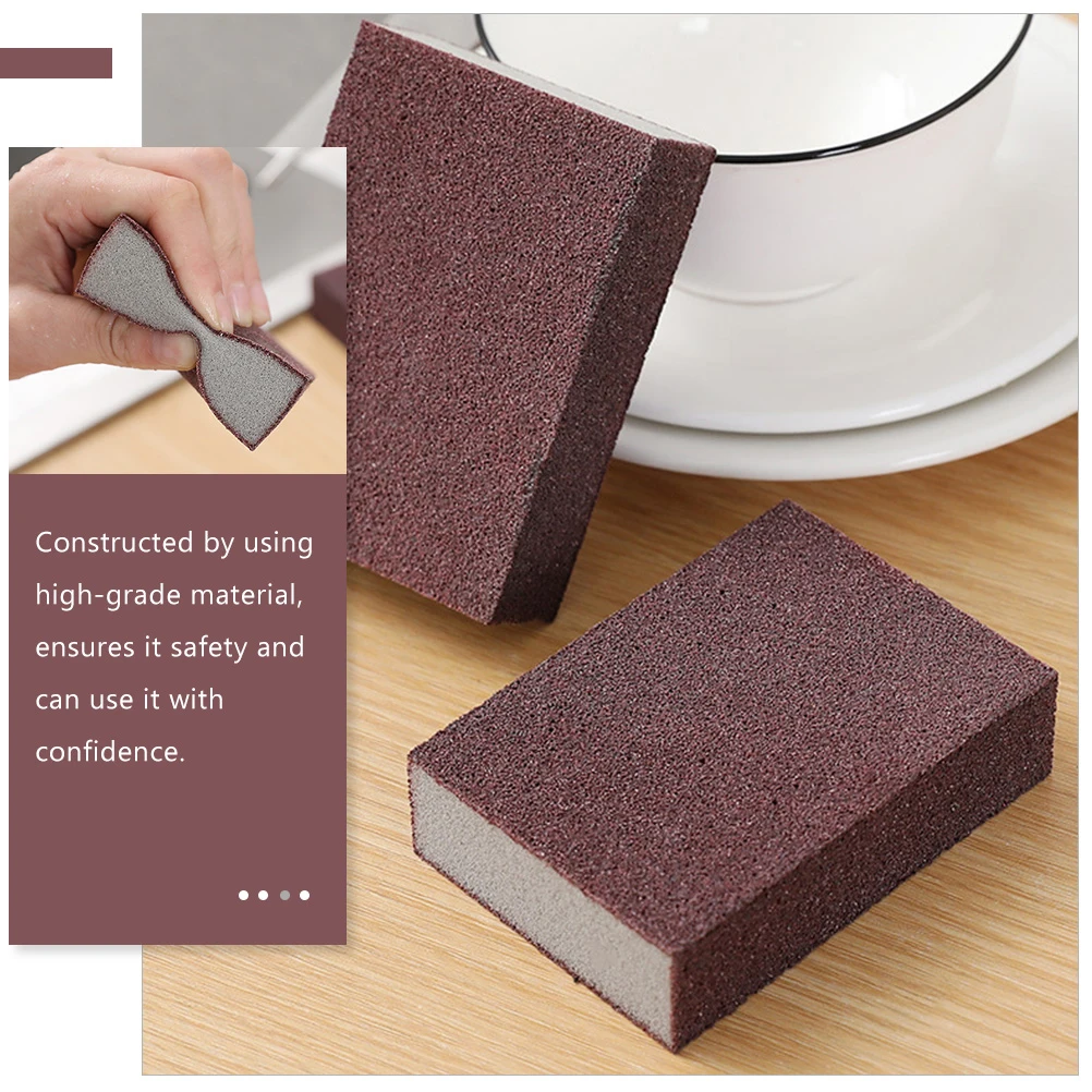 

20 Pcs Clean and Remove Stains Brush Sponge Household Scrub Sponges Dish Scrubber Brown Kitchen Accessory Replaceable Emery